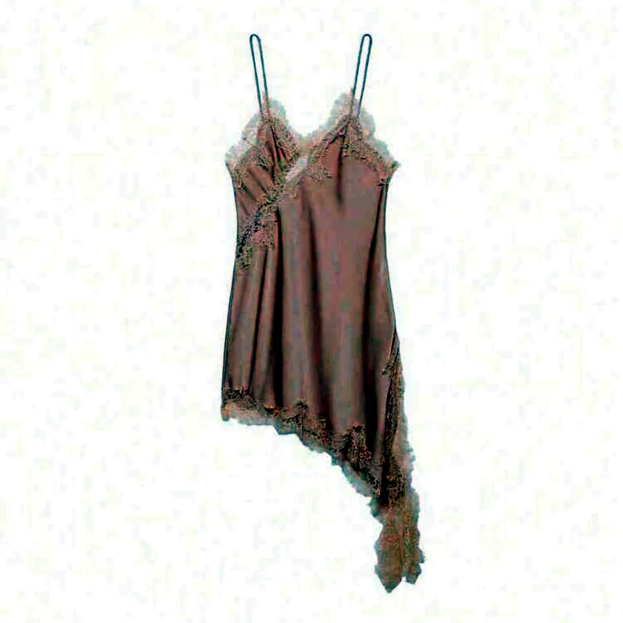Платье Asymmetrical Patchwork Lace, размер XS