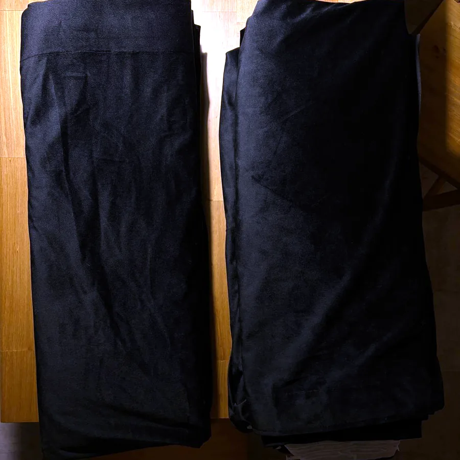 Комплект чёрных штор под бархат, 1,5х3 м