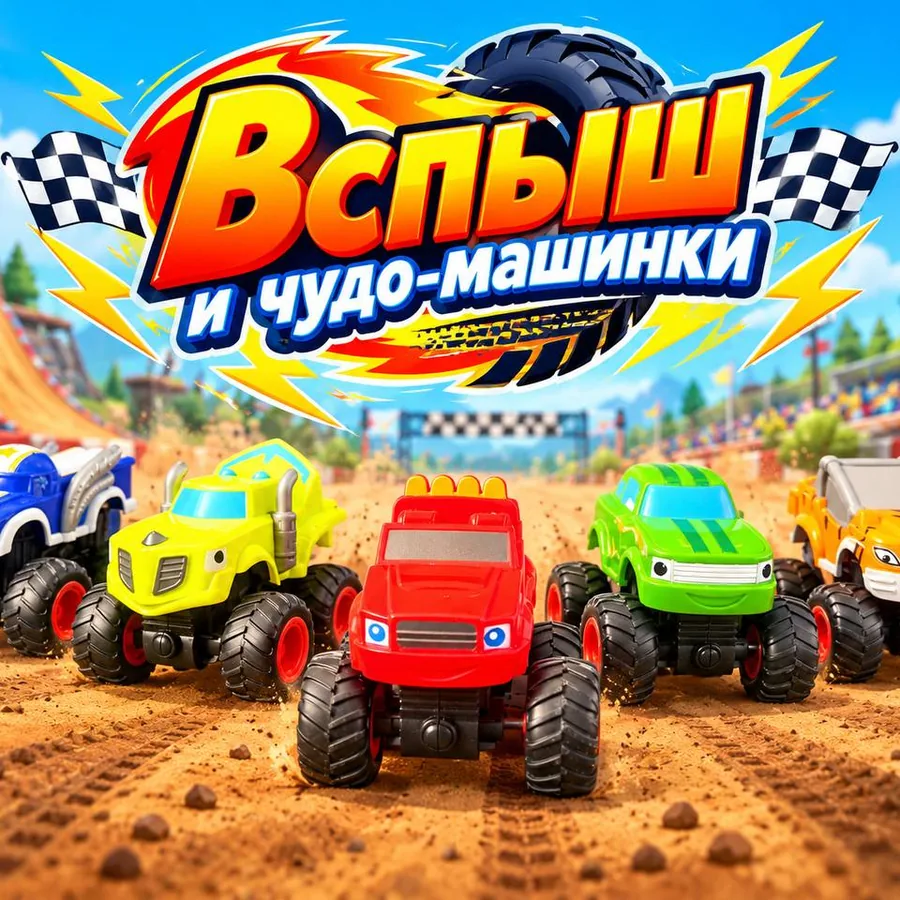 Набор машинок из м/ф «Вспыш и чудо-машинки», 5 штук