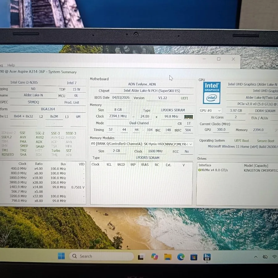 Ноутбук Acer Aspire 3 14, Intel Core i3, отличное состояние