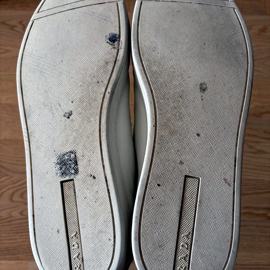 Prada White Leather Sneakers, размер 12