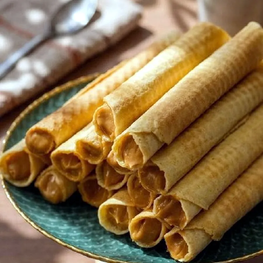 Вафельные трубочки со сгущёнкой, 15 штук