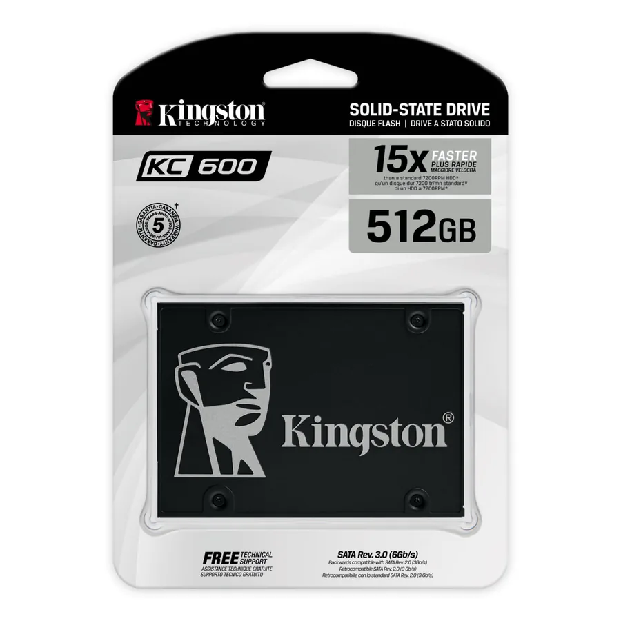 Kingston KC600 512GB SATA SSD, новый