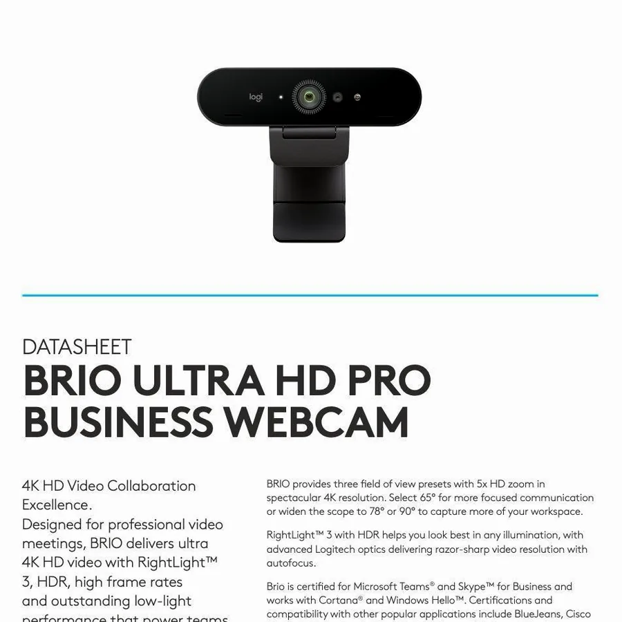 Веб-камера Logitech Brio 4K Pro, новая