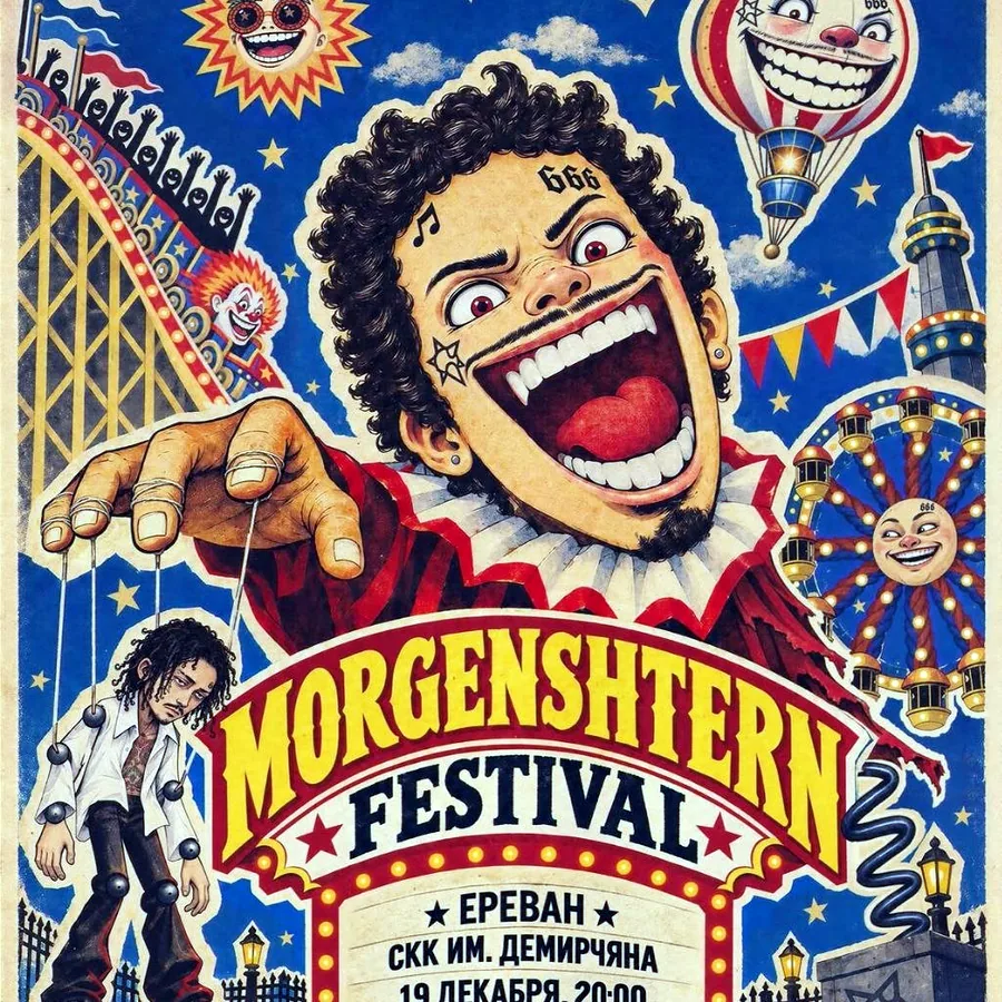 Билет на концерт Моргенштерна, Ереван, 19 декабря