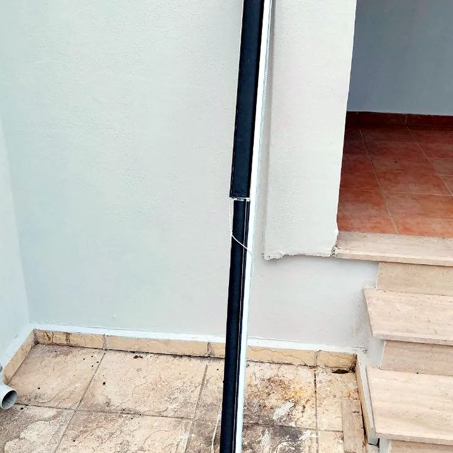 Штора сплошная серая, двойная, 1 м 80 см