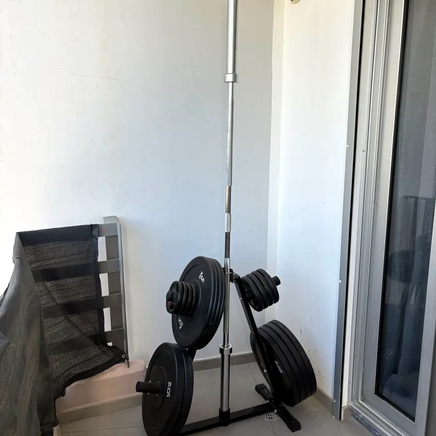 Olympic barbell 20 kg с блинами и стойкой