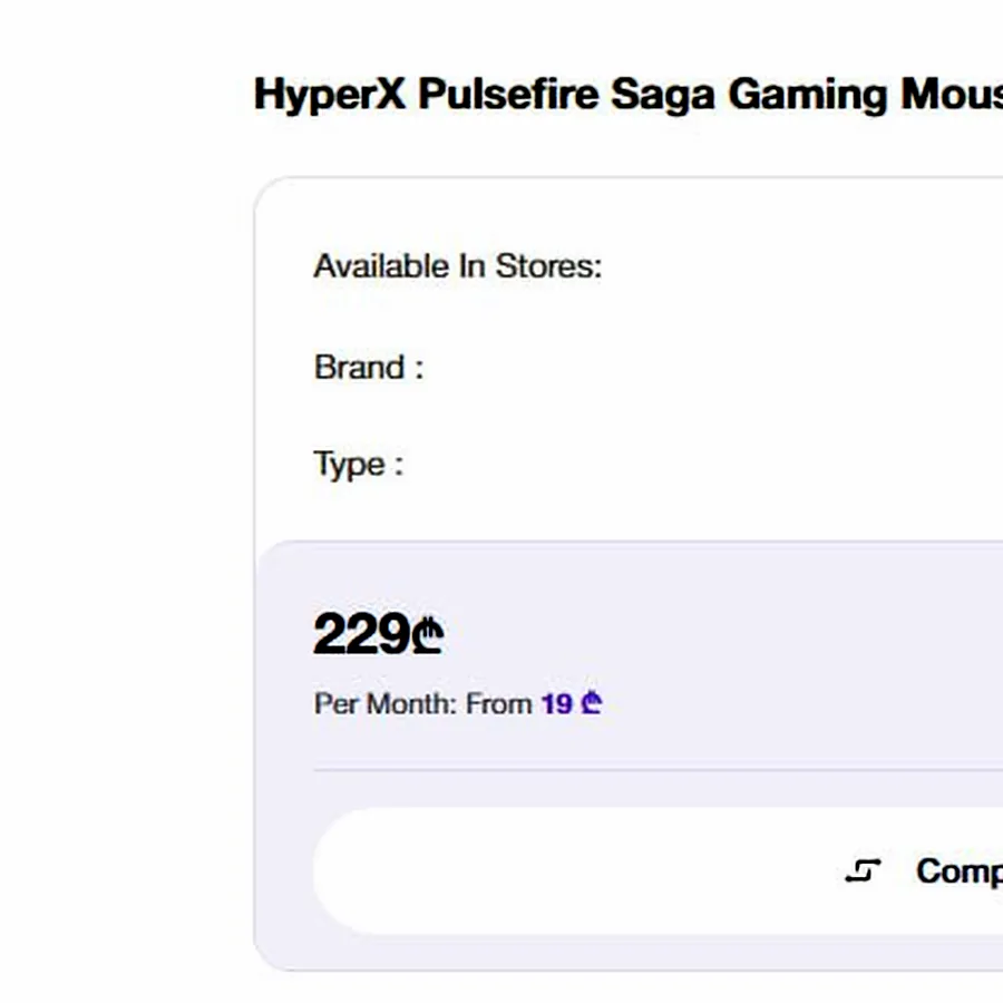 Игровая мышь HyperX Pulsefire Saga, новая