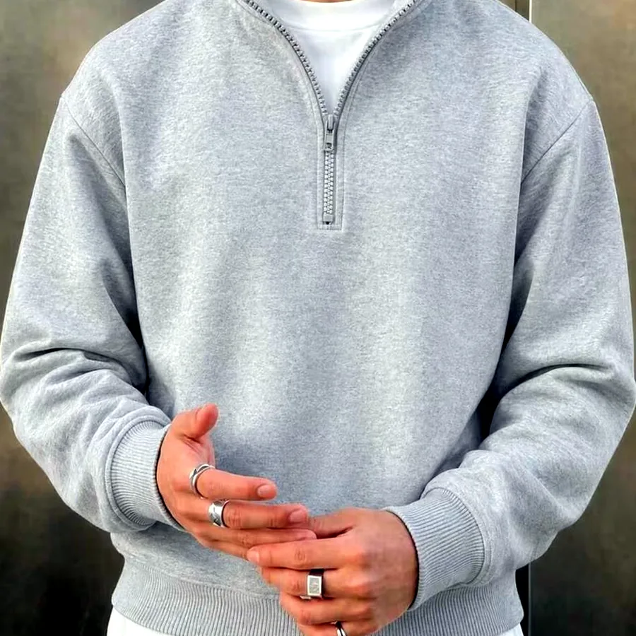 Мужская толстовка на молнии, casual streetwear