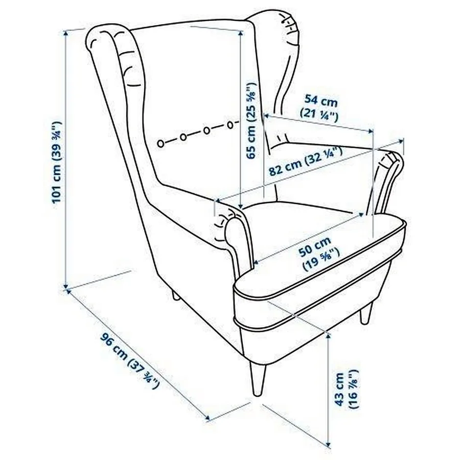 Кресло Ikea Strandmon из искусственной кожи