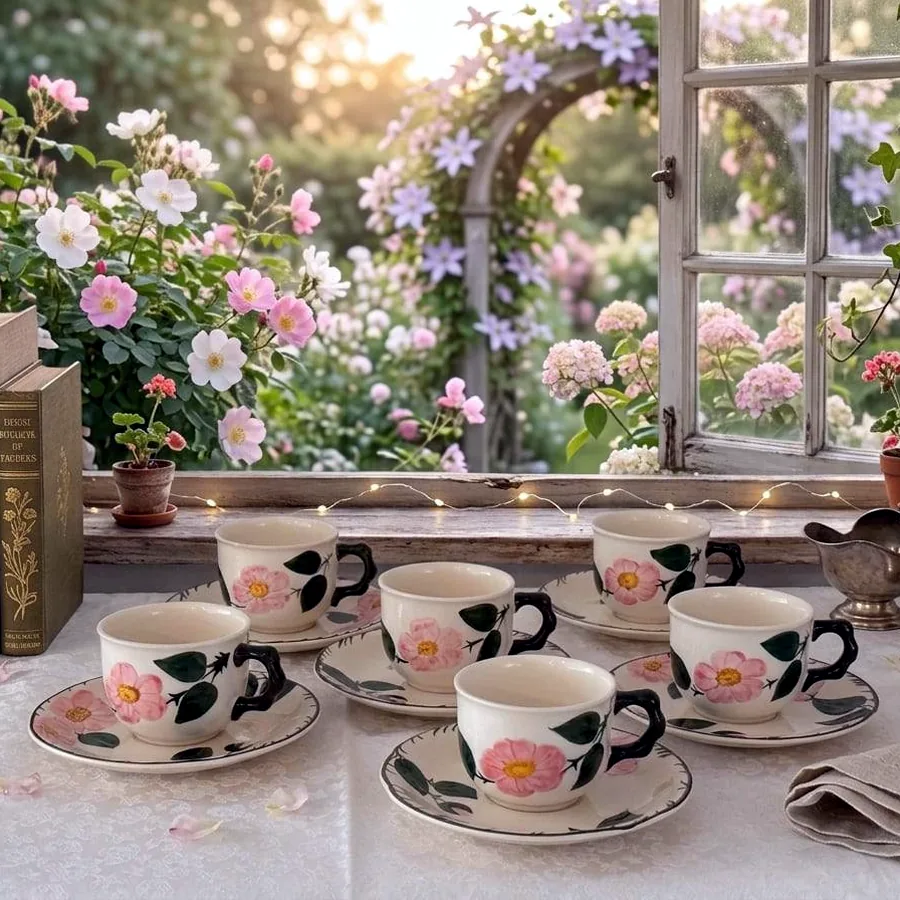 Винтажный набор чайных пар Villeroy & Boch Wild Rose