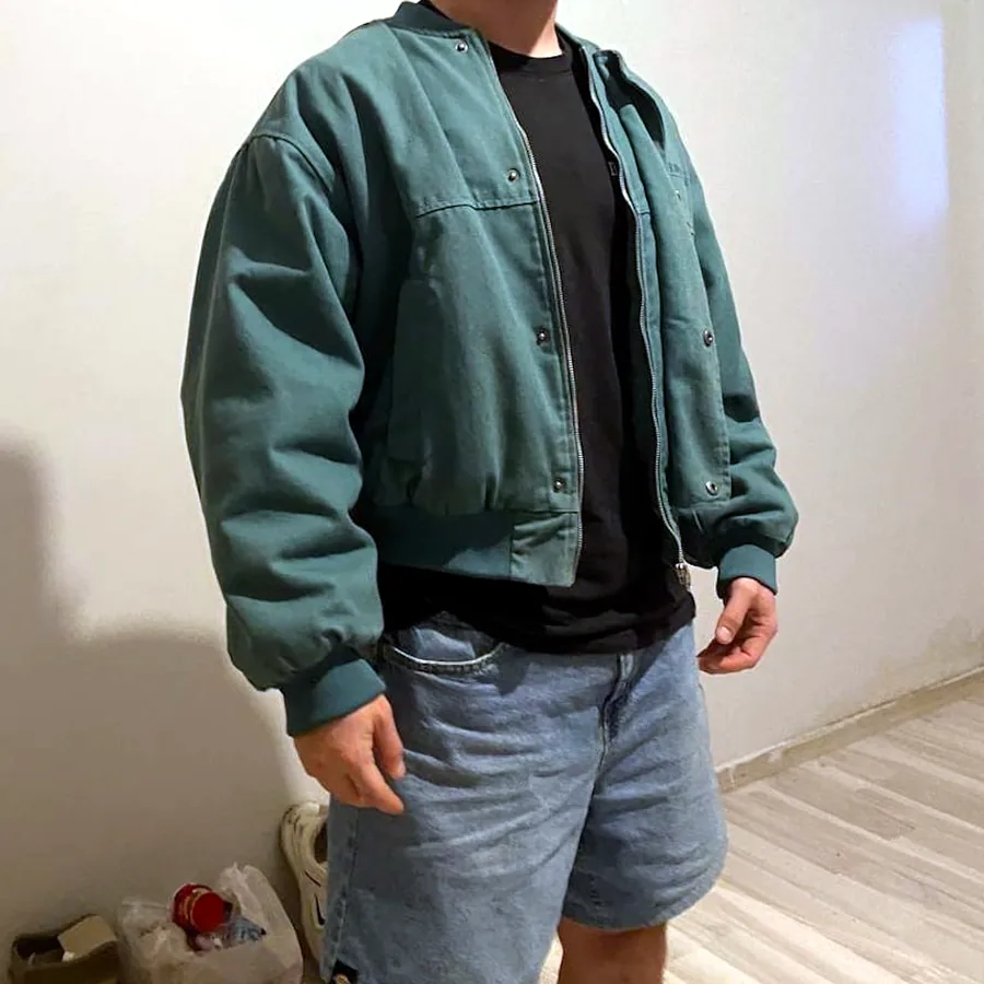 Куртка бомбер Pull&Bear, размер M, бирюзовая