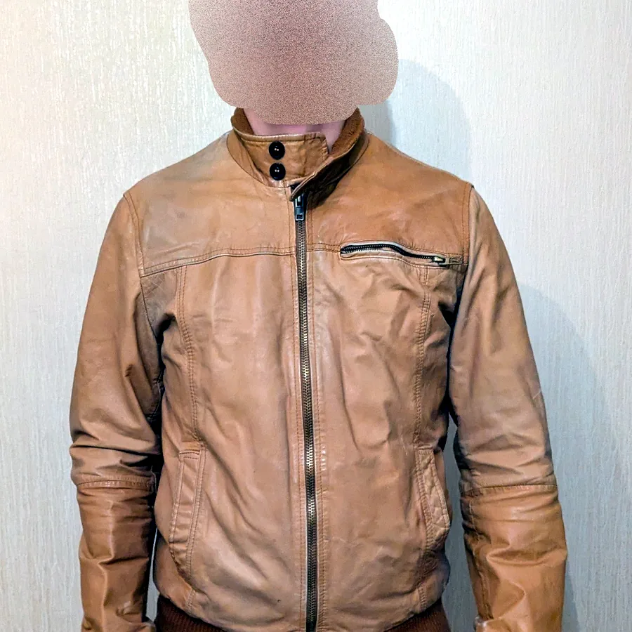 Кожаная куртка Zara, размер L