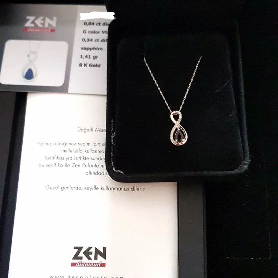 Колье ZEN Diamond с сапфиром и бриллиантами