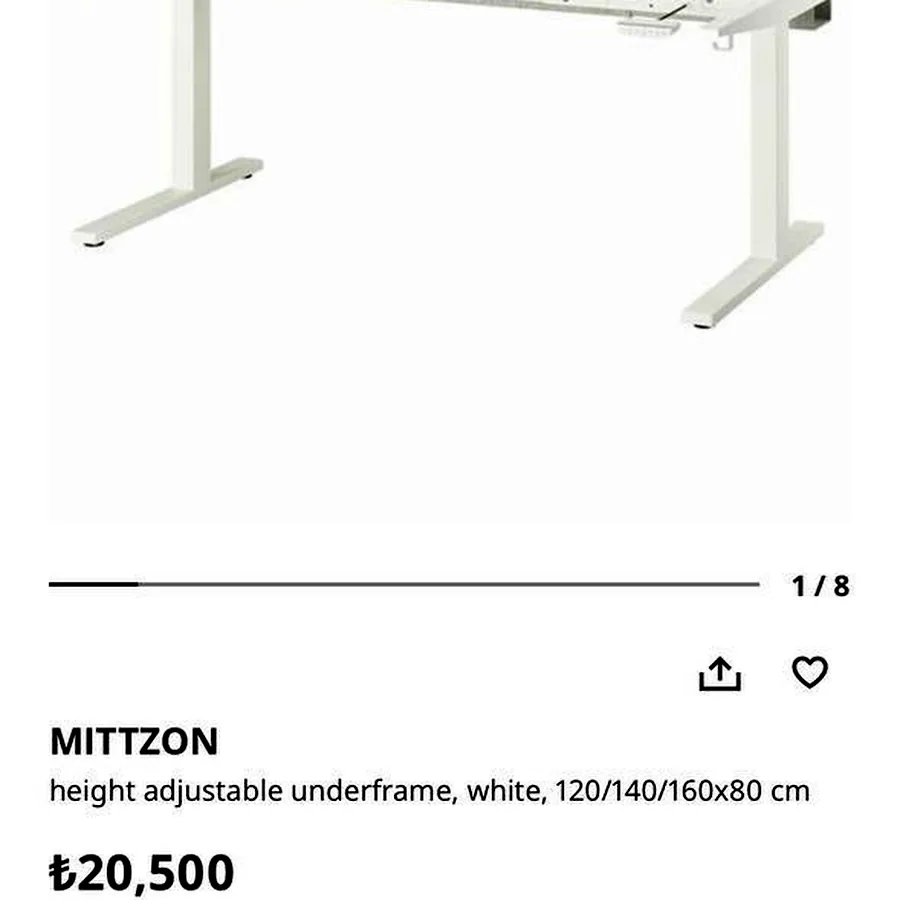 Стол регулируемый по высоте IKEA, 160x80 см