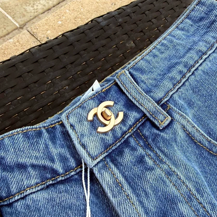 Chanel Blue Denim Straight-Leg Jeans, размер 36