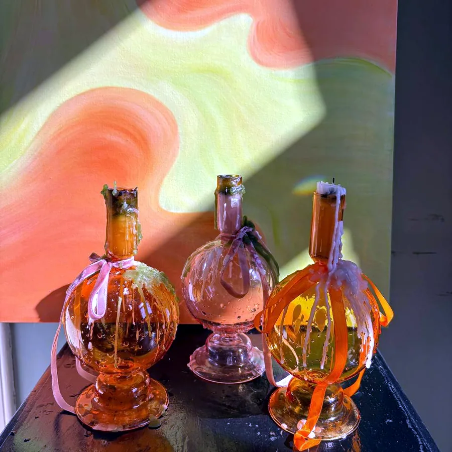 Подсвечники из стекла, 9 штук