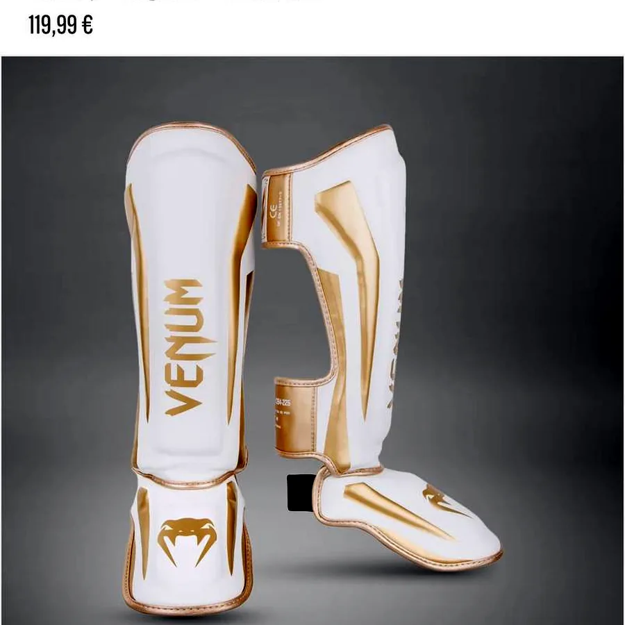 Venum Elite Standup Shin Guards, белые/золотые
