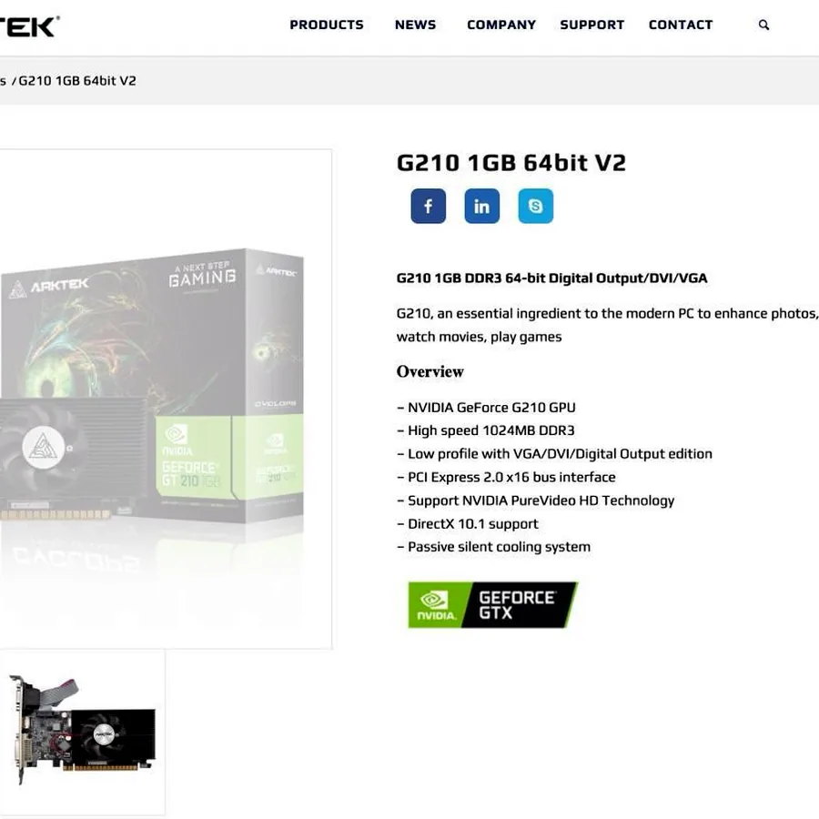 Видеокарта NVIDIA GeForce G210, 1GB