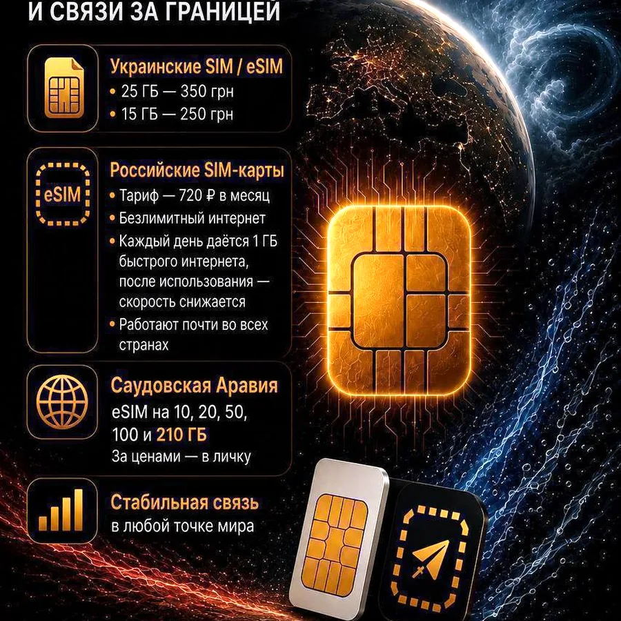SIM и eSIM для путешествий и связи