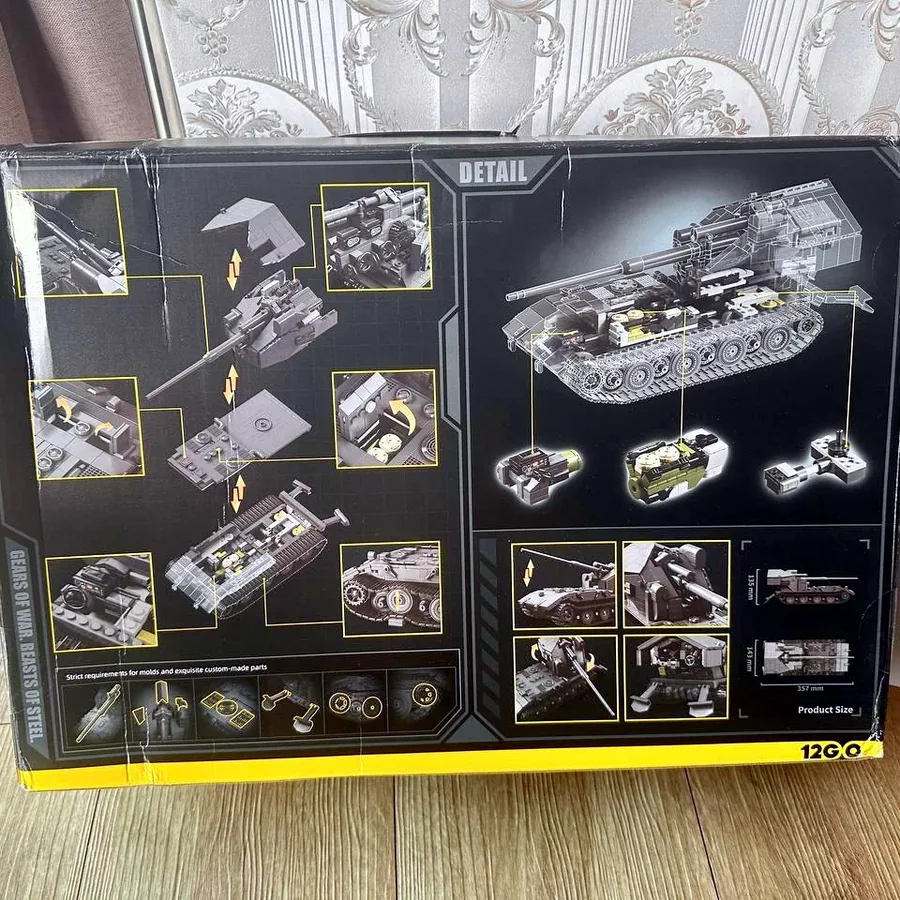 Конструктор 12GO танк Waffentrager E-100, масштаб 1:28