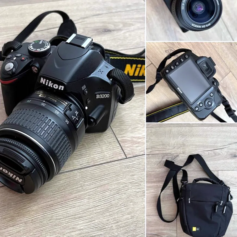 Nikon D3200 с объективом, почти новый
