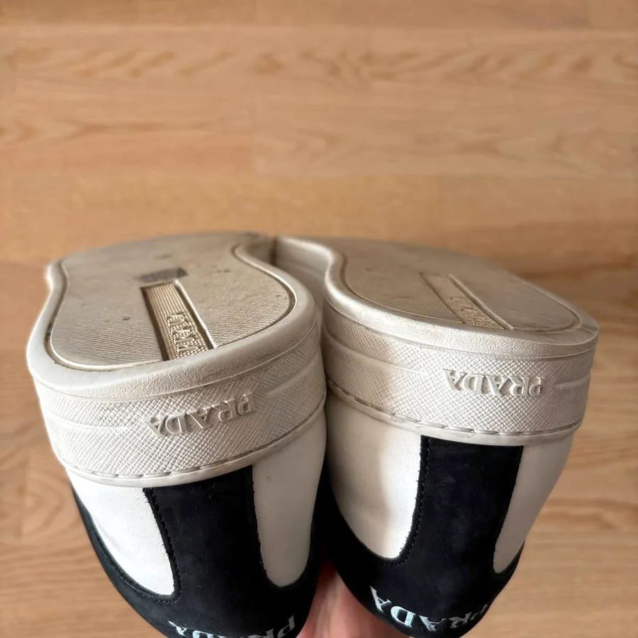 Prada White Leather Sneakers, размер 12