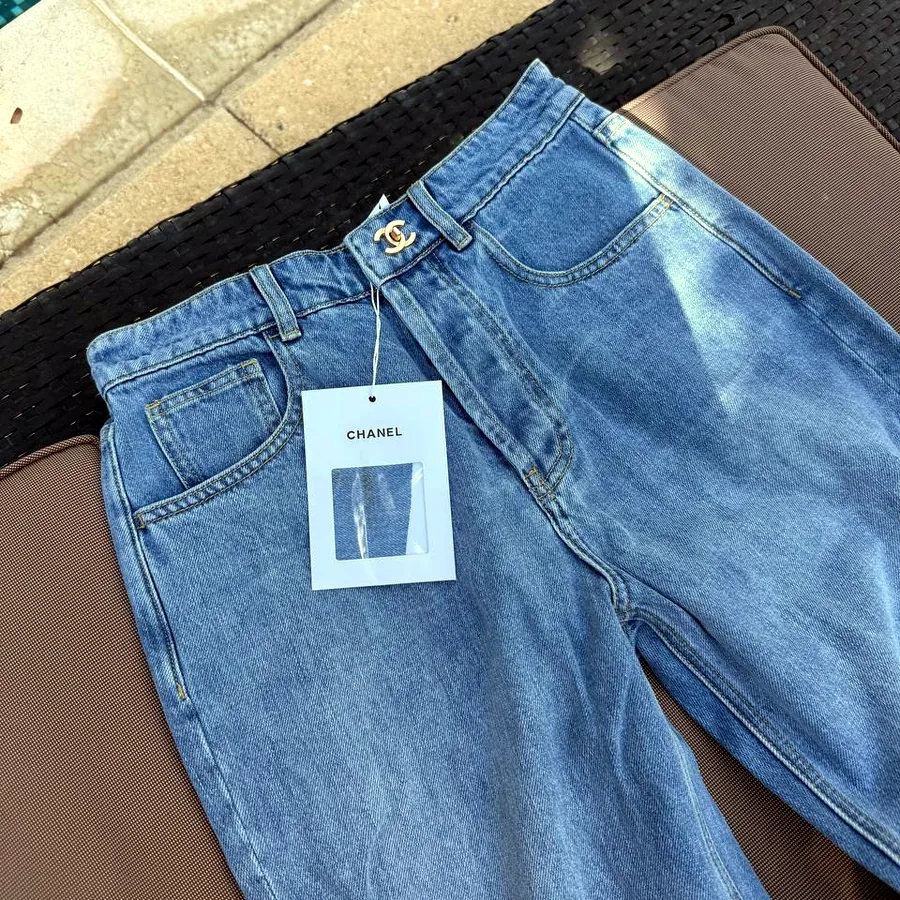 Chanel Blue Denim Straight-Leg Jeans, размер 36