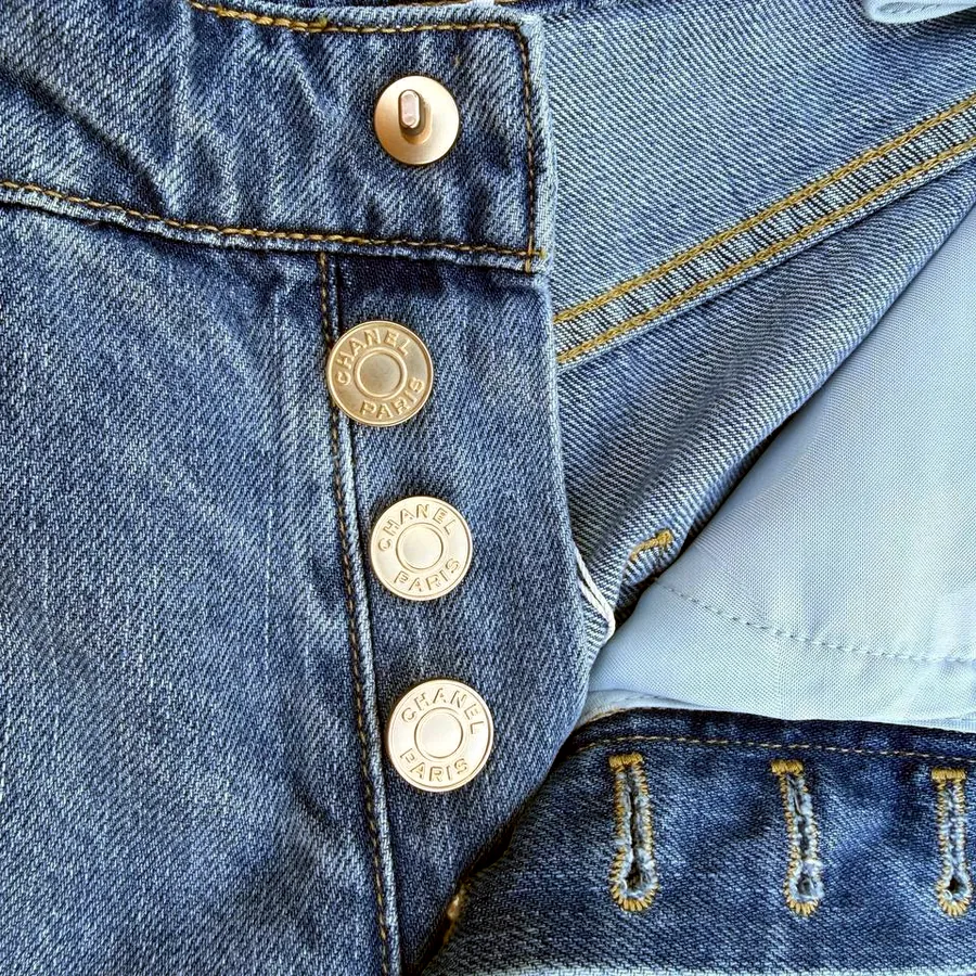 Chanel Blue Denim Straight-Leg Jeans, размер 36