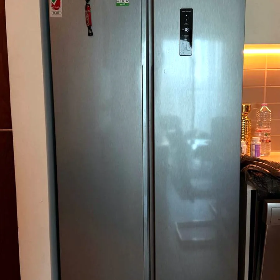 My Choice FR-450SL side-by-side fridge freezer, silver