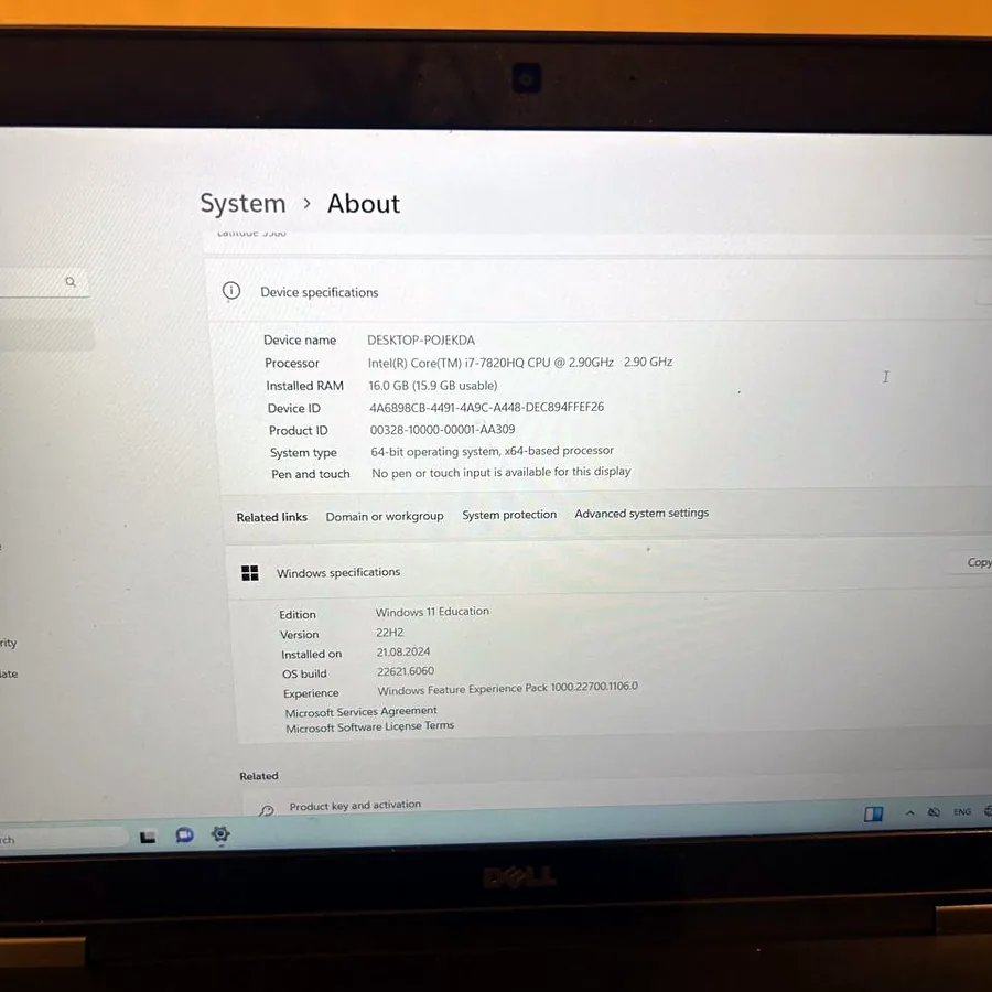 Ноутбук Dell Latitude 5580, i7, 16 GB, SSD 256 GB