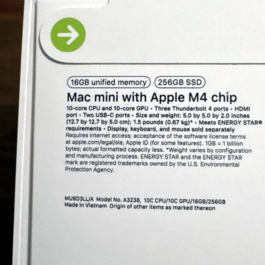Apple Mac Mini M4, 16GB, 256GB, новый