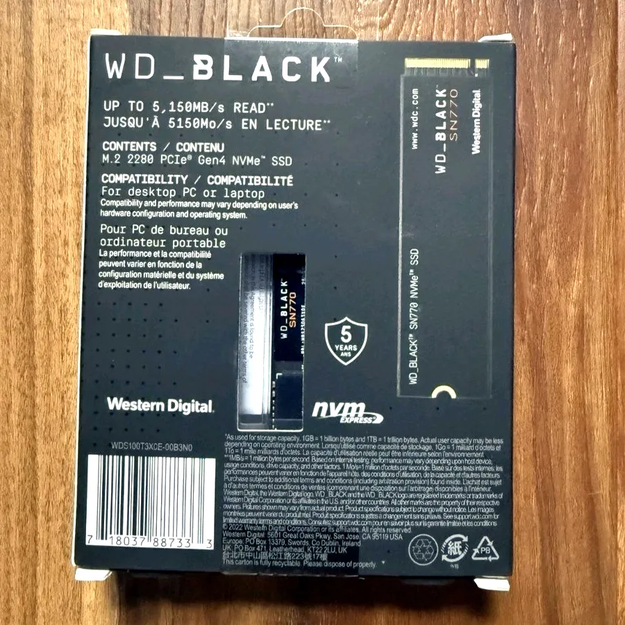 WD Black 1TB SN770 NVMe SSD Gen4