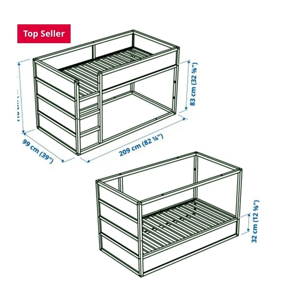 Детская кровать IKEA KURA с матрасом