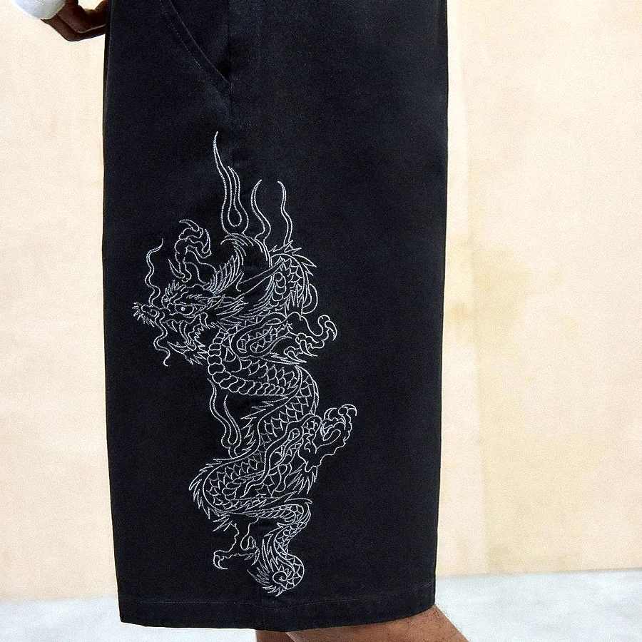 Ed Hardy UO Exclusive Black Dragon Chino Shorts, размер L