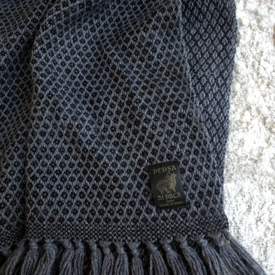 Палантин перуанский из Baby Alpaca, серо-графитовый