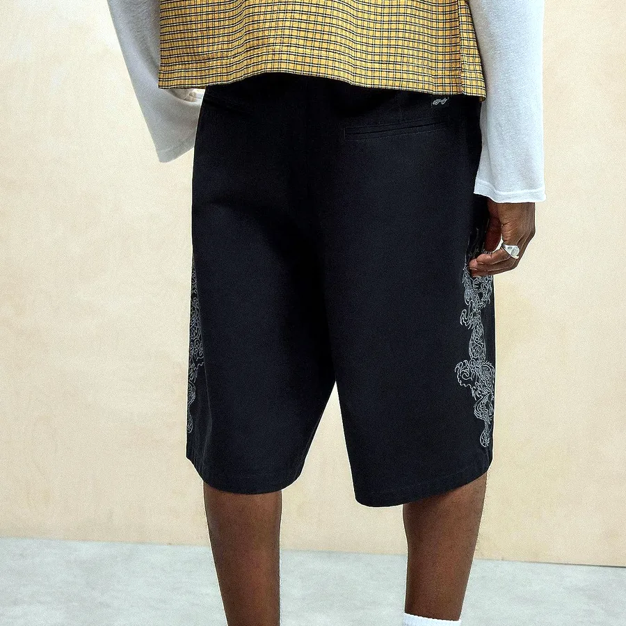 Ed Hardy UO Exclusive Black Dragon Chino Shorts, размер L