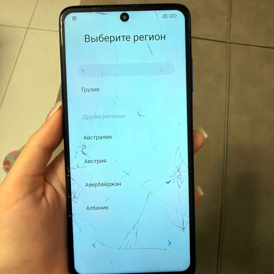 Xiaomi POCO X3 NFC, трещины на экране