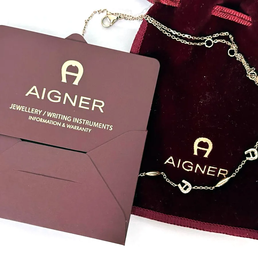 Колье-подвеска Aigner, нержавеющая сталь с позолотой