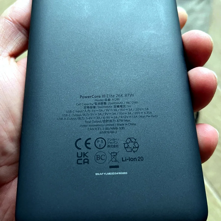 Пауэрбанк Anker PowerCore III Elite 26000 mAh, 87W