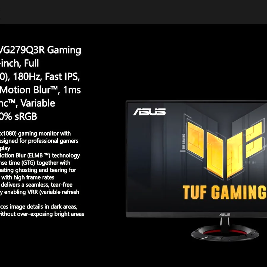 Монитор Asus TUF VG279Q3R 27 FHD, почти новый