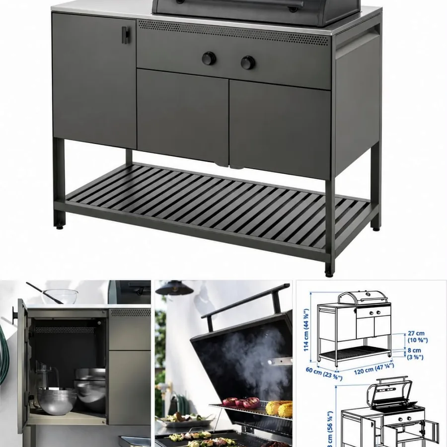 Угольный гриль IKEA BÅTSKÄR, новый
