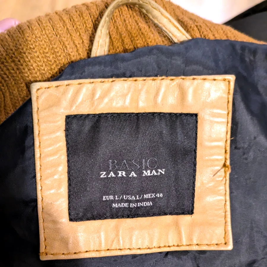 Кожаная куртка Zara, размер L