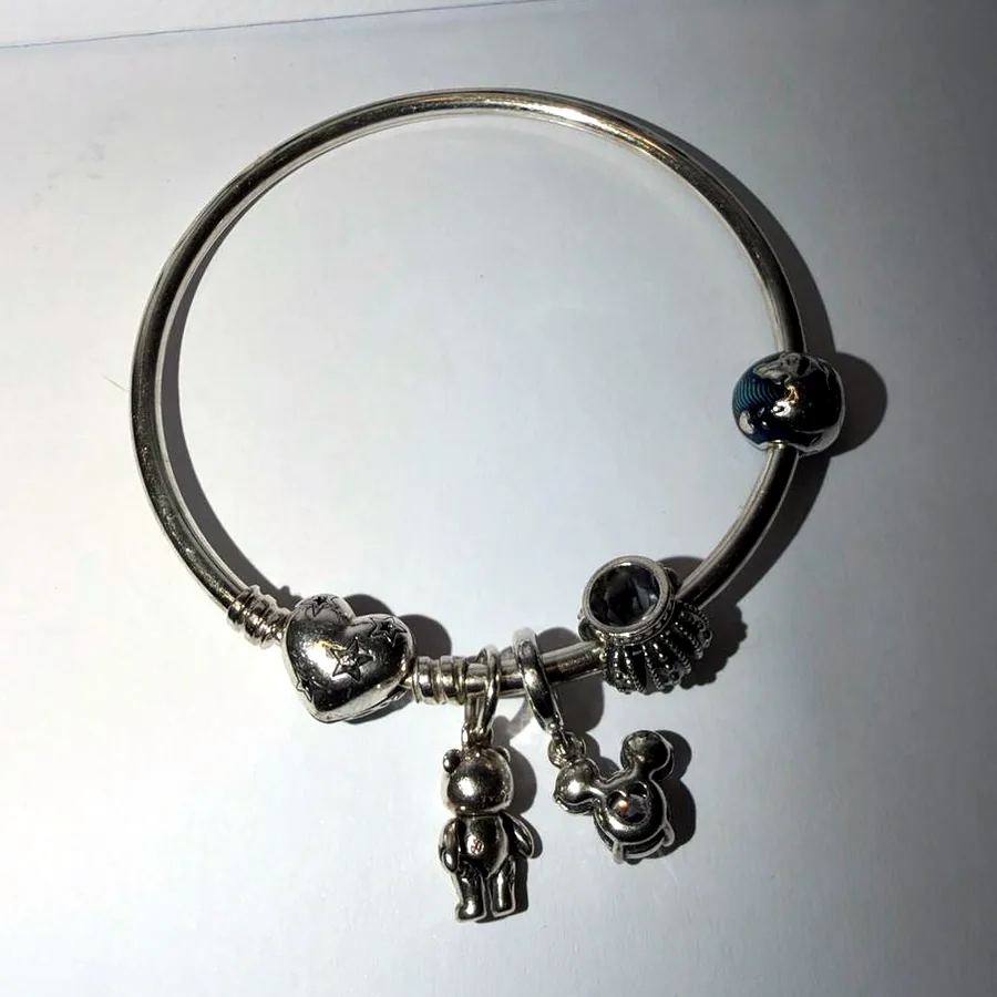 Браслет Pandora серебро 925 с 4 шармами