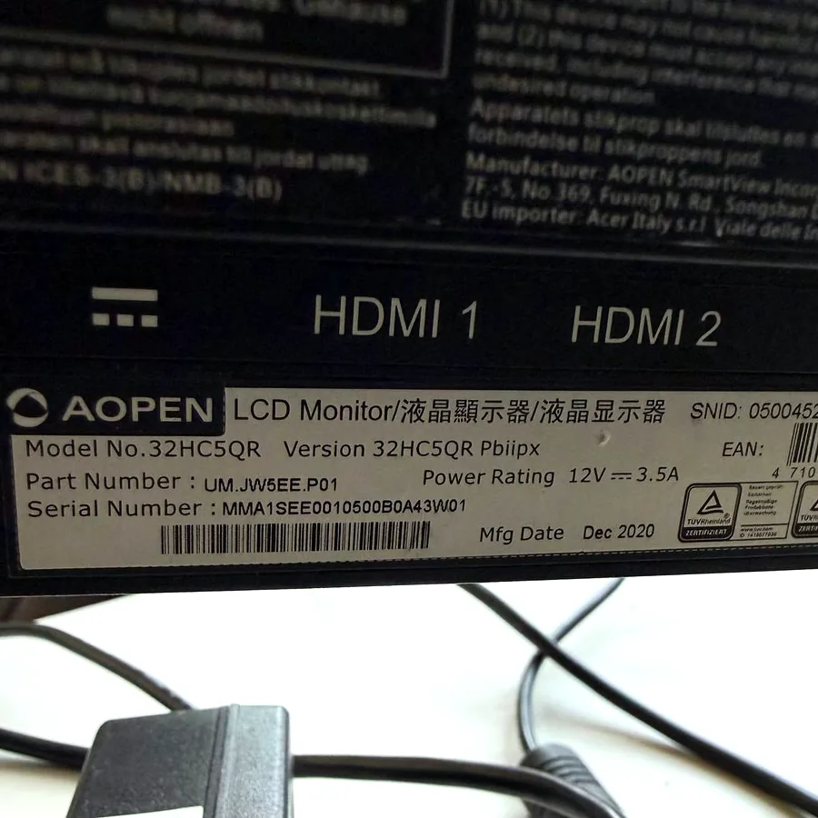 Монитор AOPEN Fire Legend 32HC5QR, 165 Гц