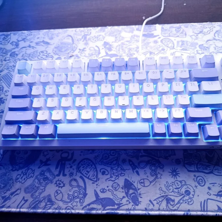 Клавиатура Ajazz AK820, 75%, бело-фиолетовая