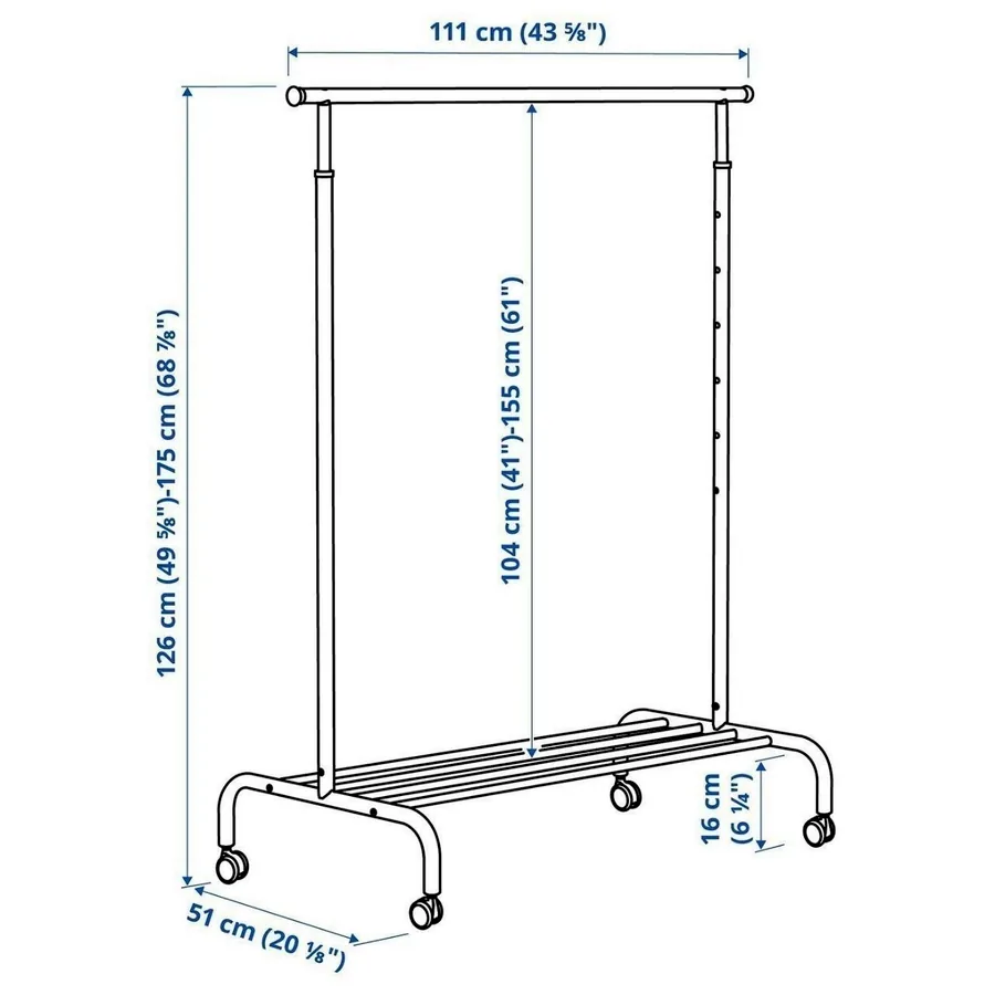 Стойка для одежды Rigga Ikea, белая