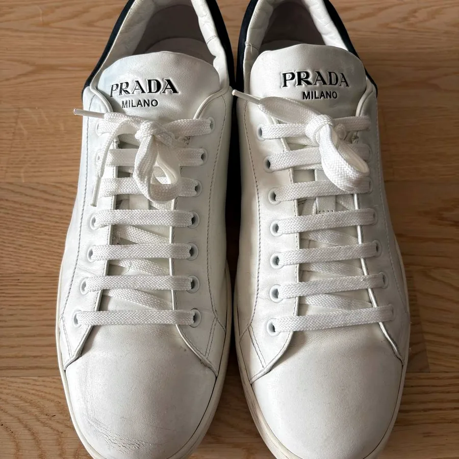 Prada White Leather Sneakers, размер 12