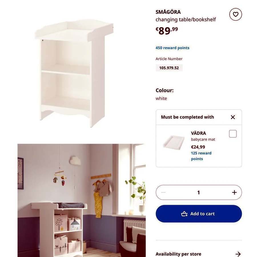 Пеленальный столик IKEA с подушкой
