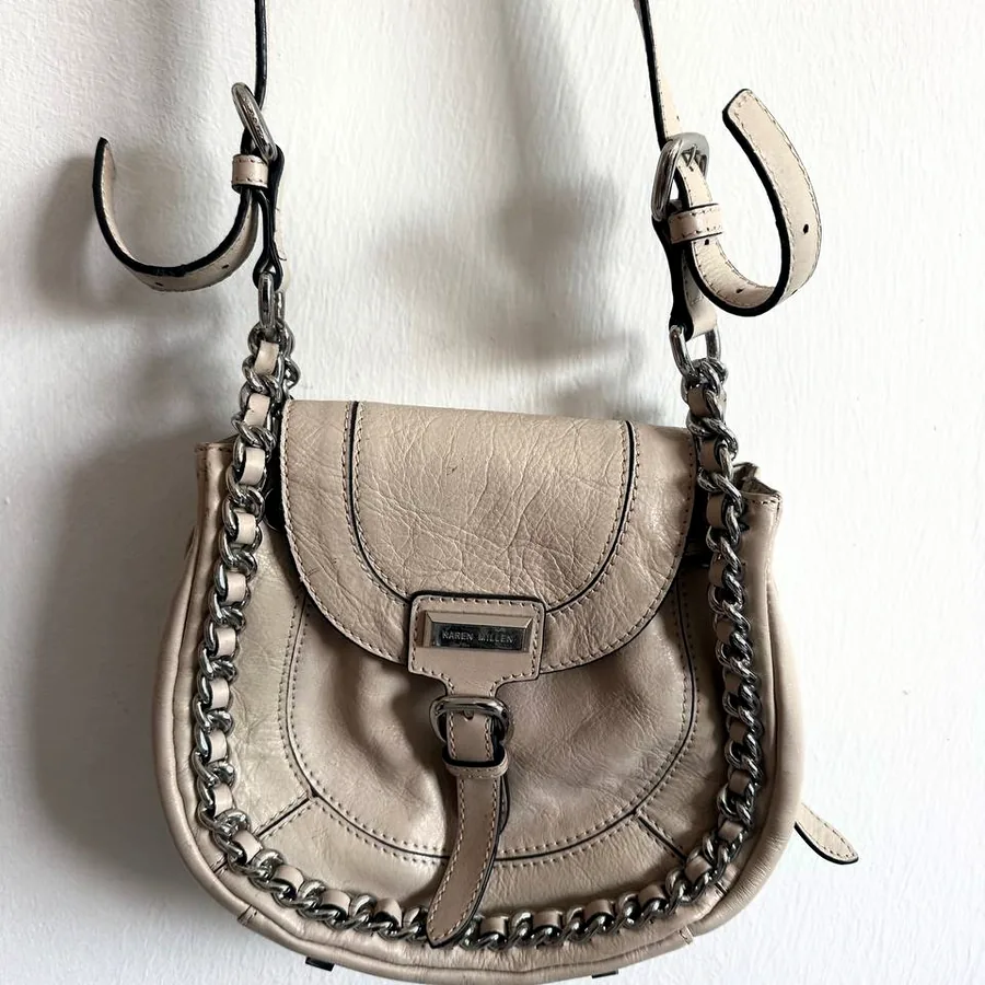 Винтажная сумка Karen Millen, бежевая кожа